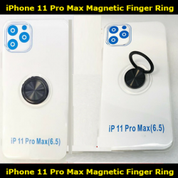 Magnetic Finger Ring Clear Case for iPhone 11 Pro Max A2218 Slim Fit Look